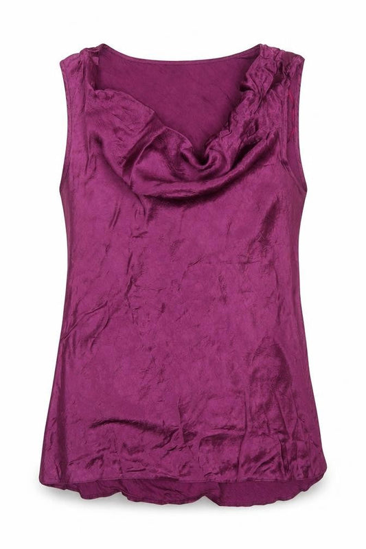 Berkertex Womens Purple  Acetate Basic Tank Size 14 Cowl Neck