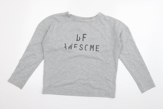 George Womens Grey  Cotton Pullover Sweatshirt Size 8  Pullover - Be Awesome