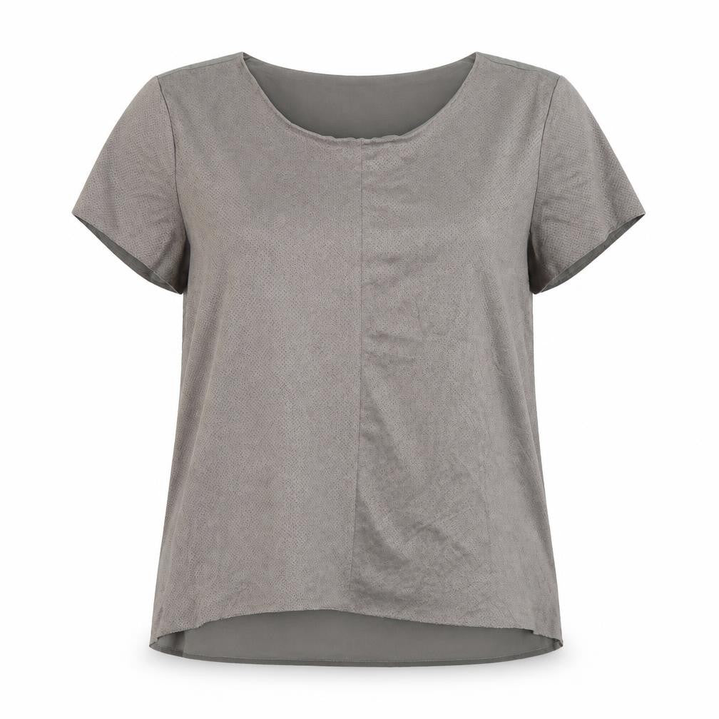 ecru Womens Grey  Polyester Basic T-Shirt Size M Scoop Neck