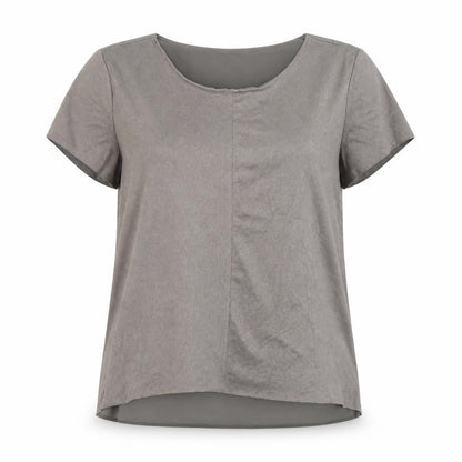 ecru Womens Grey  Polyester Basic T-Shirt Size M Scoop Neck