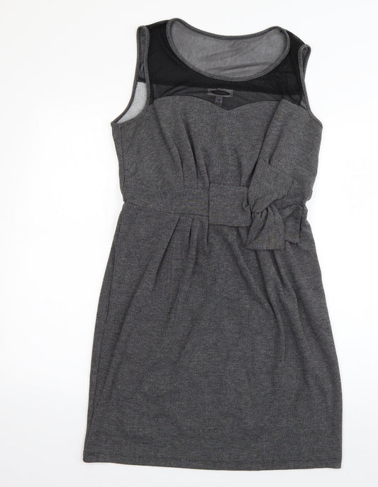 Intermission Womens Grey  Polyester Skater Dress  Size 12  Scoop Neck Pullover
