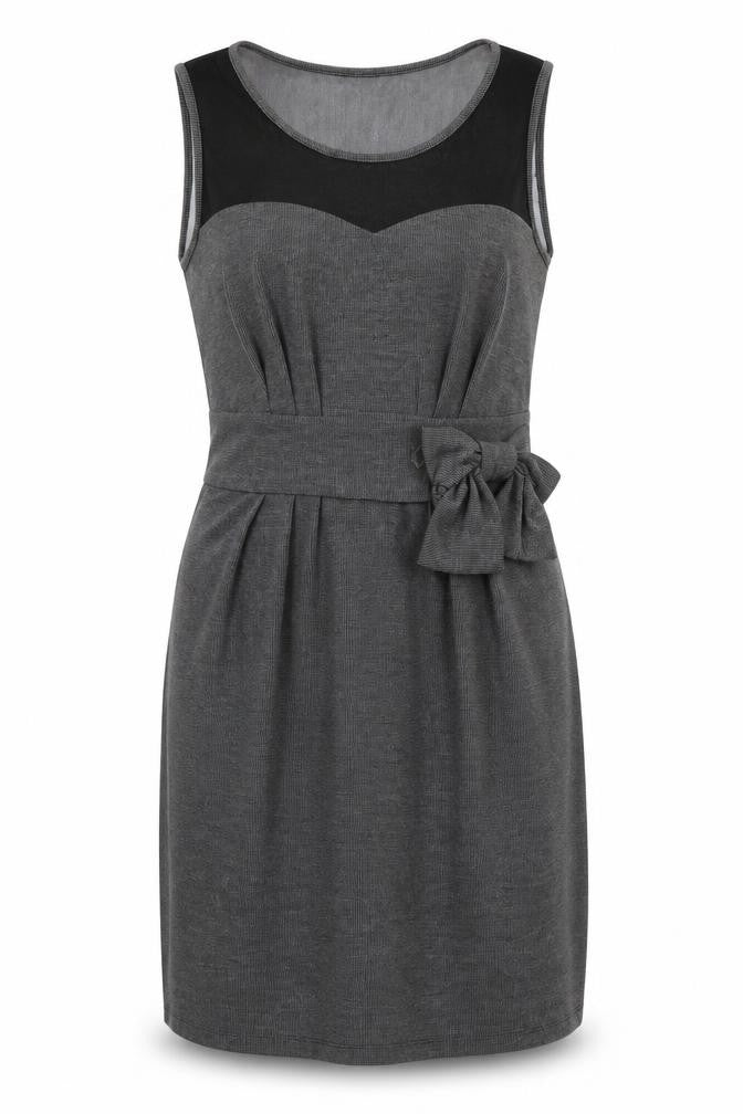 Intermission Womens Grey  Polyester Skater Dress  Size 12  Scoop Neck Pullover