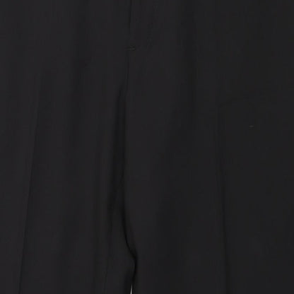 Preloved Haggar Mens Black  Polyester Trousers  Size 38 in L30 in Regular Zip - Detail