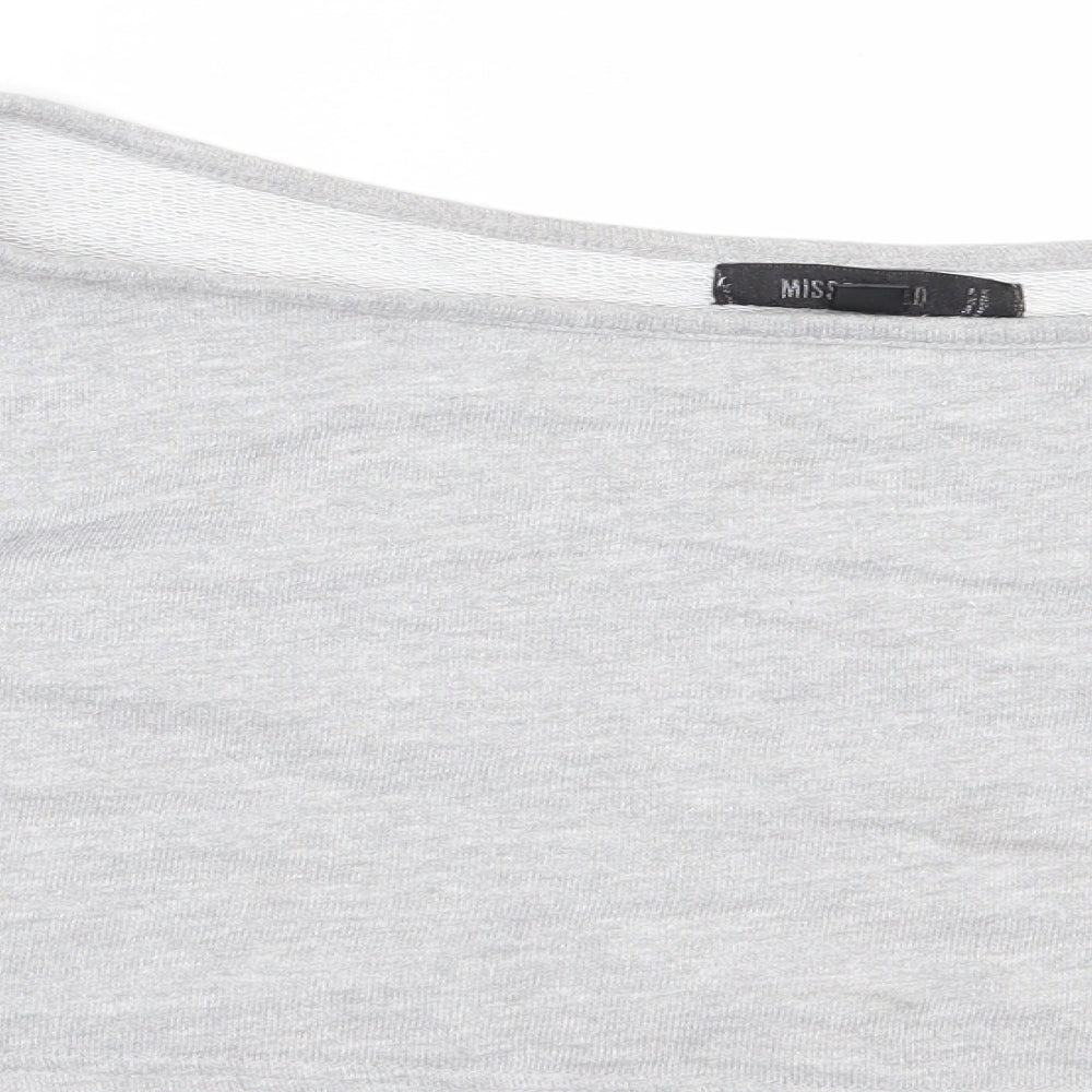 Missguided Womens Grey  Cotton Pullover Sweatshirt Size 10
