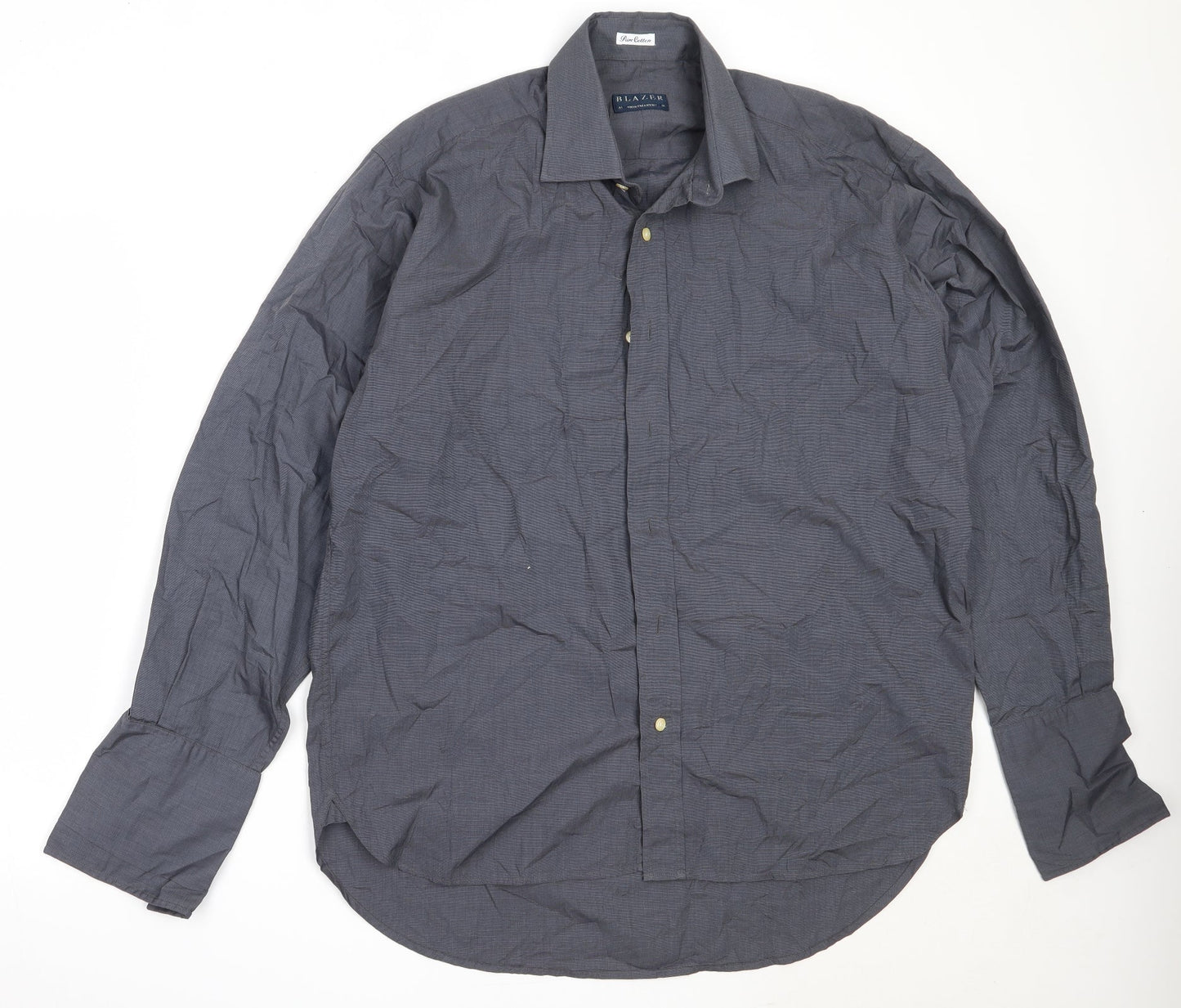 Blazer Mens Grey  Cotton  Button-Up Size 16 Collared