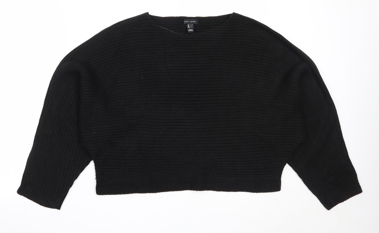 New Look Womens Black Round Neck  Acrylic Pullover Jumper Size L