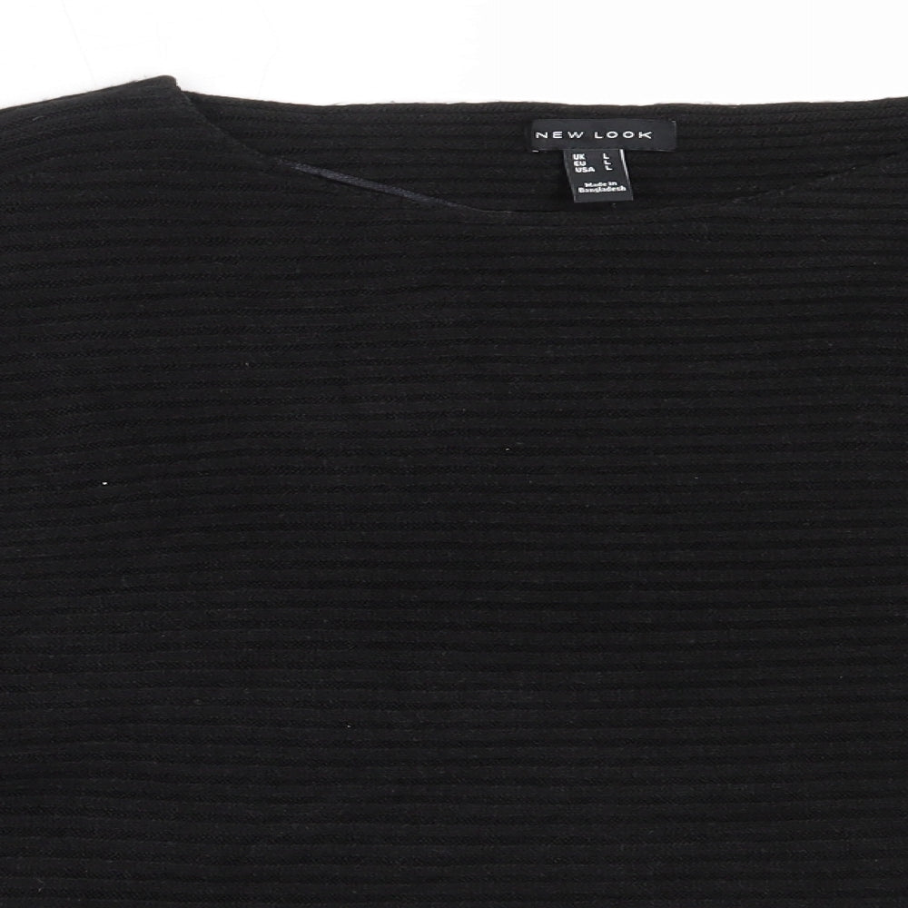 New Look Womens Black Round Neck  Acrylic Pullover Jumper Size L