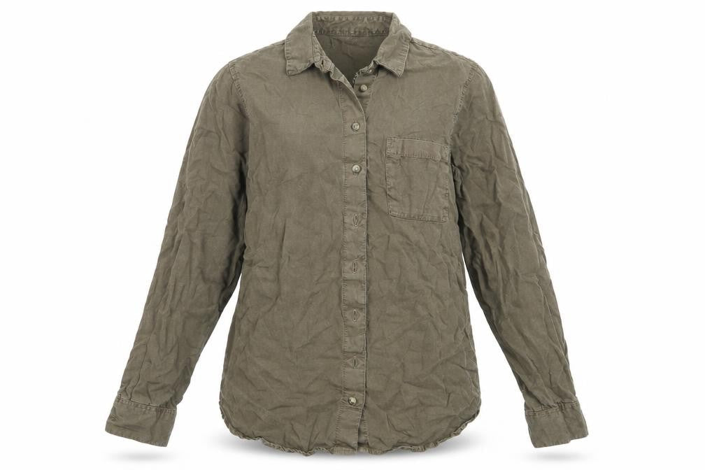 Papaya Womens Green  Lyocell Basic Button-Up Size 10 Collared