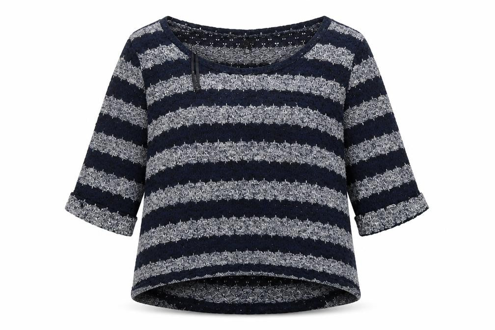New Look Womens Multicoloured Round Neck Striped Polyester Pullover Jumper Size 12