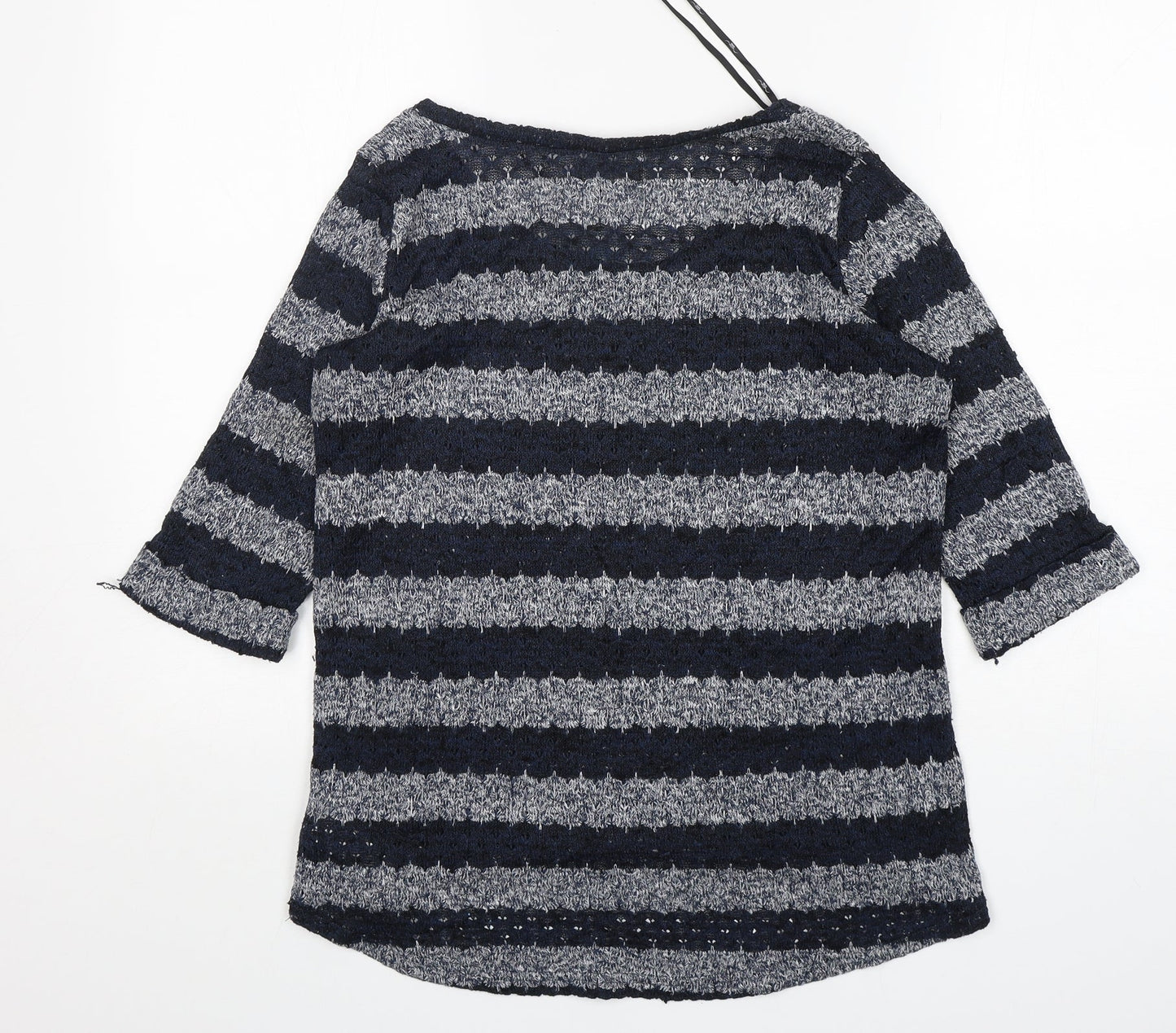 New Look Womens Multicoloured Round Neck Striped Polyester Pullover Jumper Size 12
