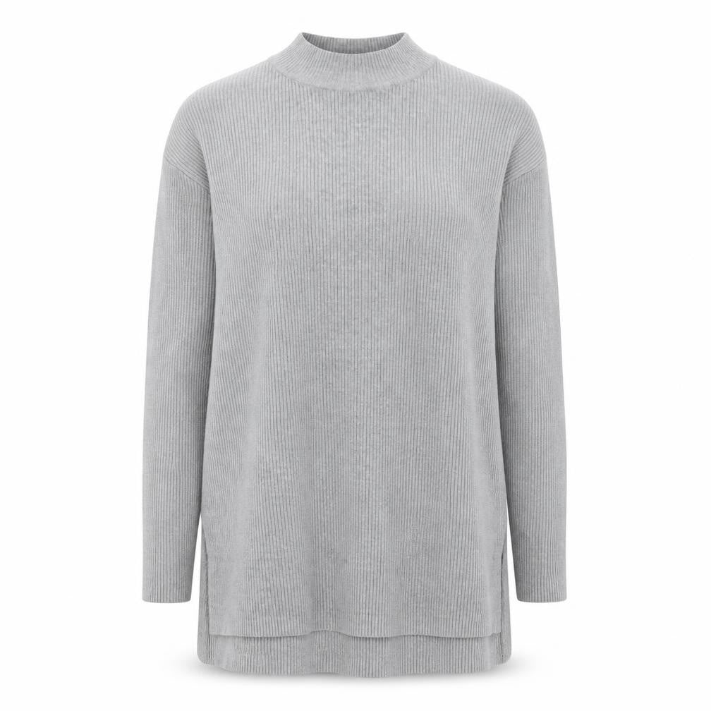 Papaya Womens Grey Mock Neck  Viscose Pullover Jumper Size M