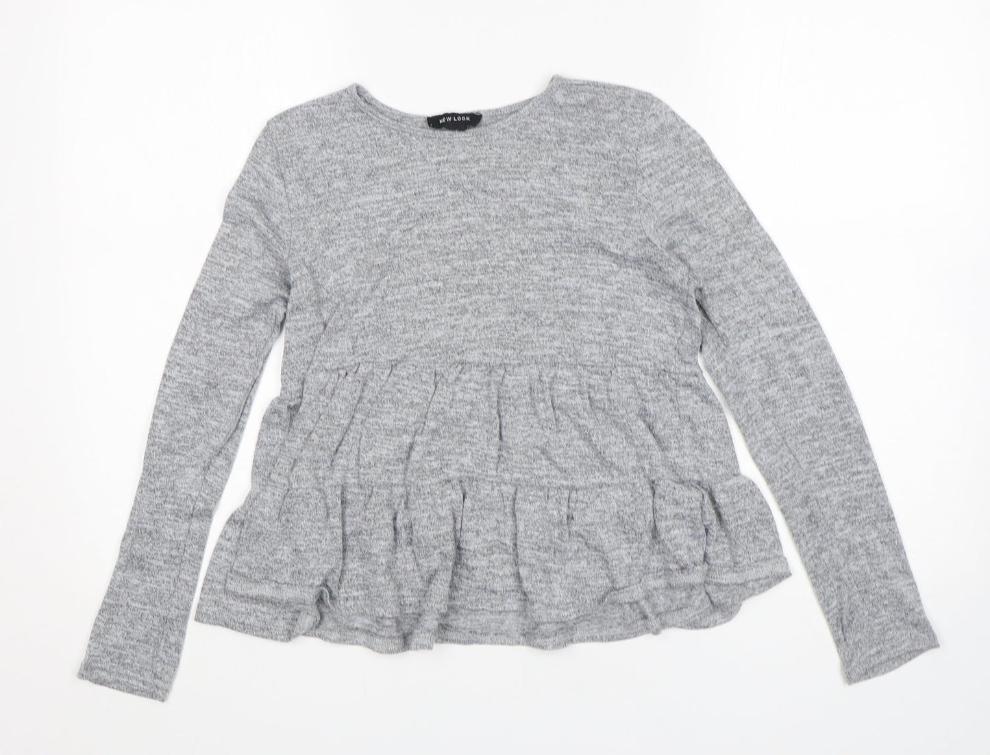 New Look Womens Grey Round Neck  Polyester Pullover Jumper Size S