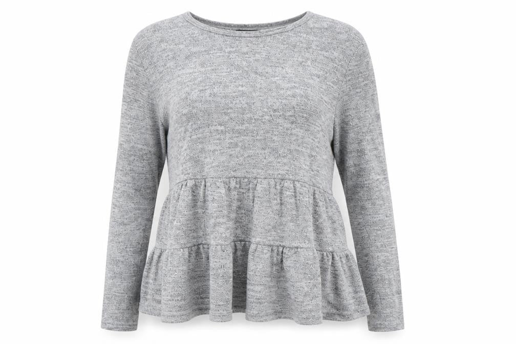New Look Womens Grey Round Neck  Polyester Pullover Jumper Size S