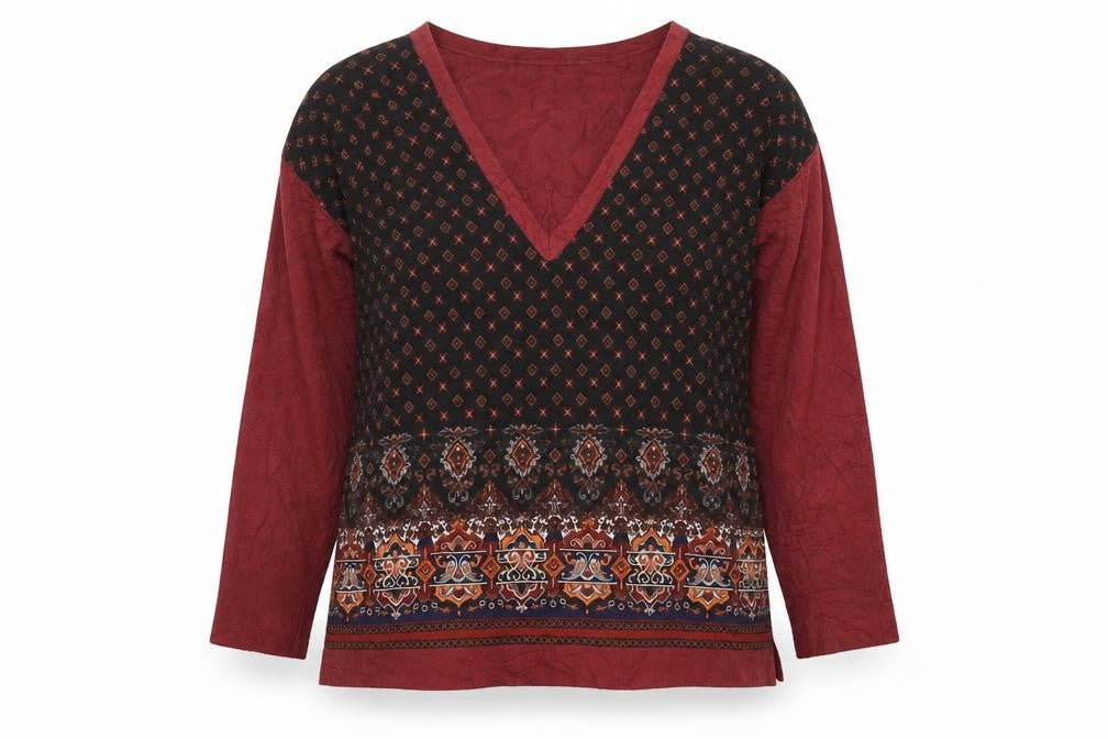 Oasis Womens Multicoloured V-Neck Fair Isle Viscose Pullover Jumper Size S