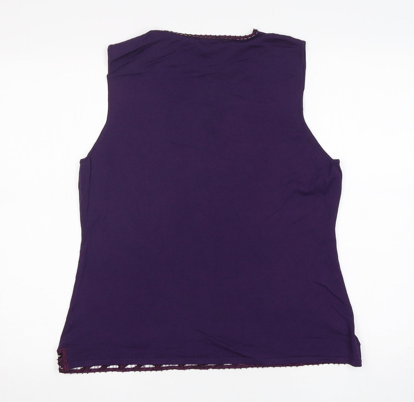Debenhams Womens Purple V-Neck  Viscose Vest Jumper Size 18