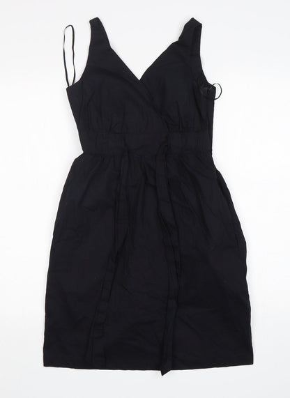 Next Womens Black  Cotton Mini  Size 6  V-Neck