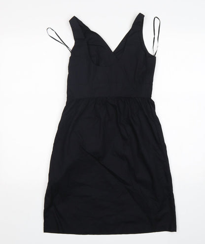 Next Womens Black  Cotton Mini  Size 6  V-Neck