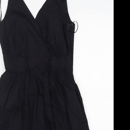 Next Womens Black  Cotton Mini  Size 6  V-Neck