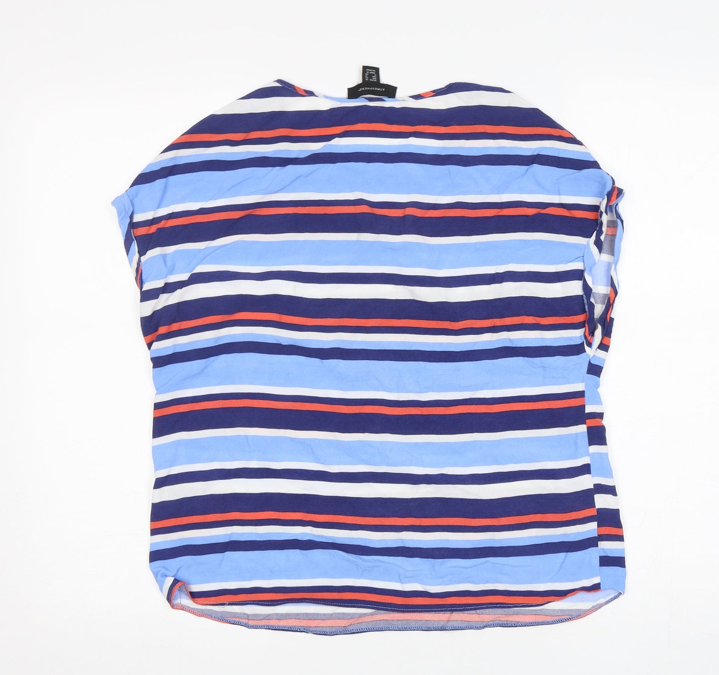Atmosphere  Womens Multicoloured Striped  Basic Blouse Size 14 Round Neck