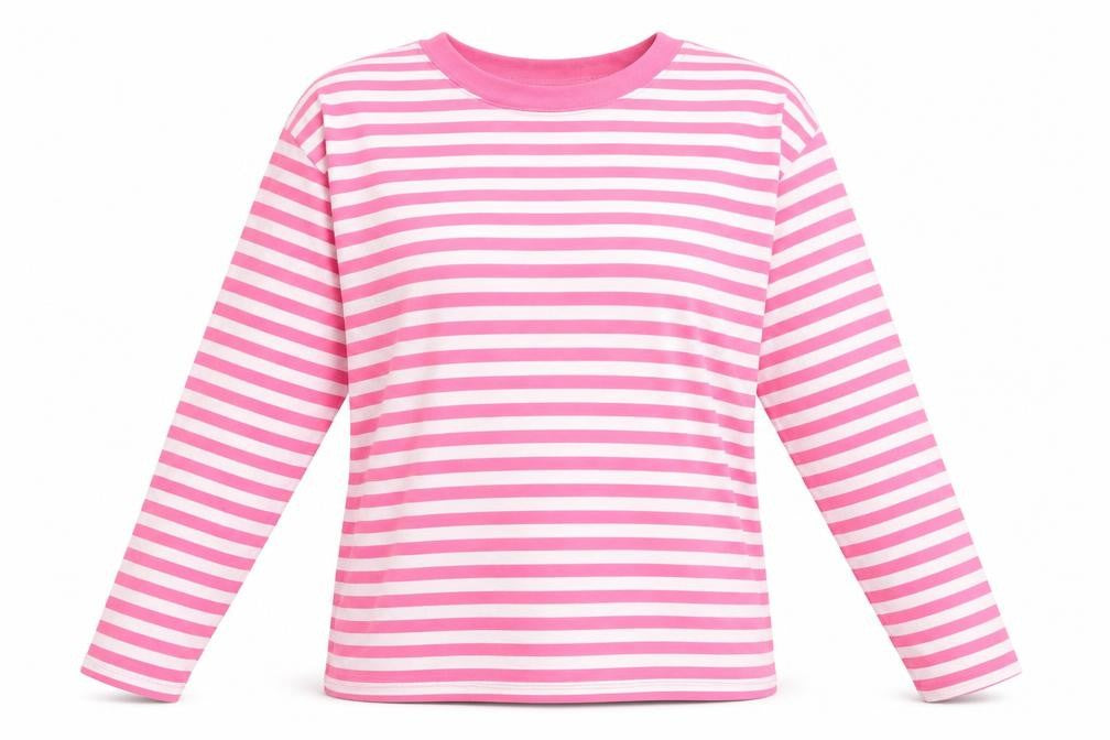 MONKL Womens Pink Striped Cotton Pullover Sweatshirt Size 2XS  Pullover