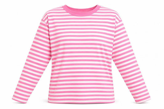 MONKL Womens Pink Striped Cotton Pullover Sweatshirt Size 2XS  Pullover