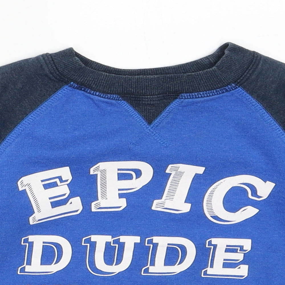 George Boys Blue  Cotton Pullover Sweatshirt Size 2-3 Years  Pullover - Epic Dude