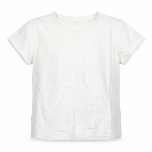 Primark Girls White  Cotton Basic T-Shirt Size 8-9 Years Crew Neck Pullover