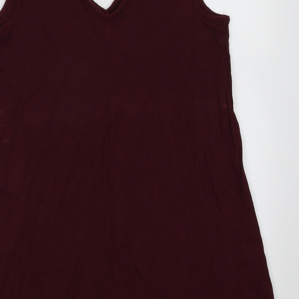 Halston Womens Red  Modal Basic Tank Size XS V-Neck