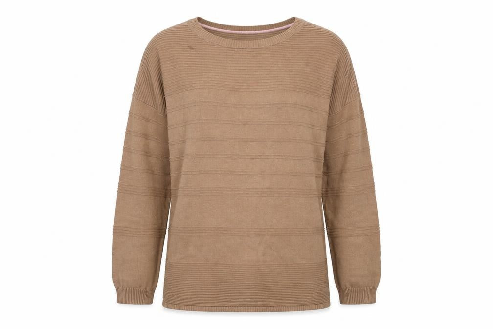 Isaac Mizrahi Womens Brown Striped Cotton Pullover Sweatshirt Size M  Pullover