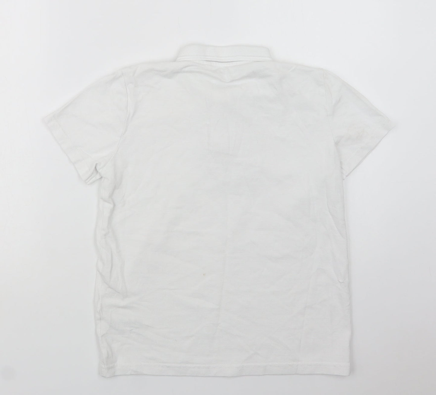 NEXT Girls White  Cotton Basic Polo Size 12 Years Collared Button - School Wear