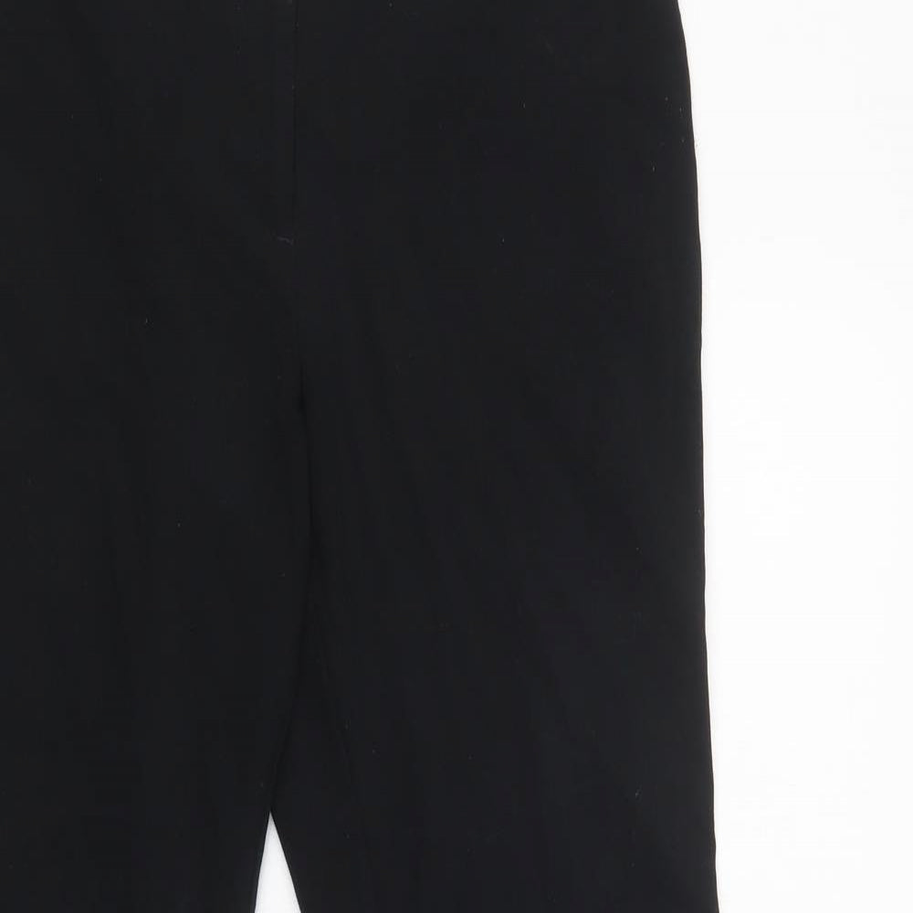 M&S Womens Black  Polyester Dress Pants Trousers Size 10 L29 in Regular Hook & Loop