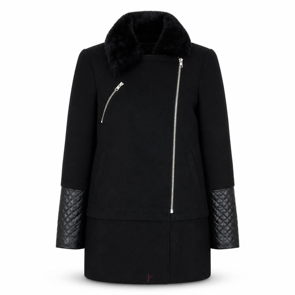 Dorothy Perkins Womens Black   Biker Coat Size 10  Zip