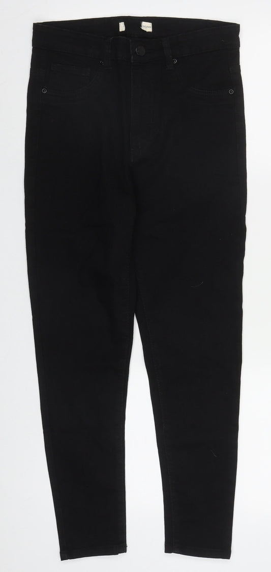Preworn Womens Black  Cotton Jegging Jeans Size 29 in L25 in Regular Button