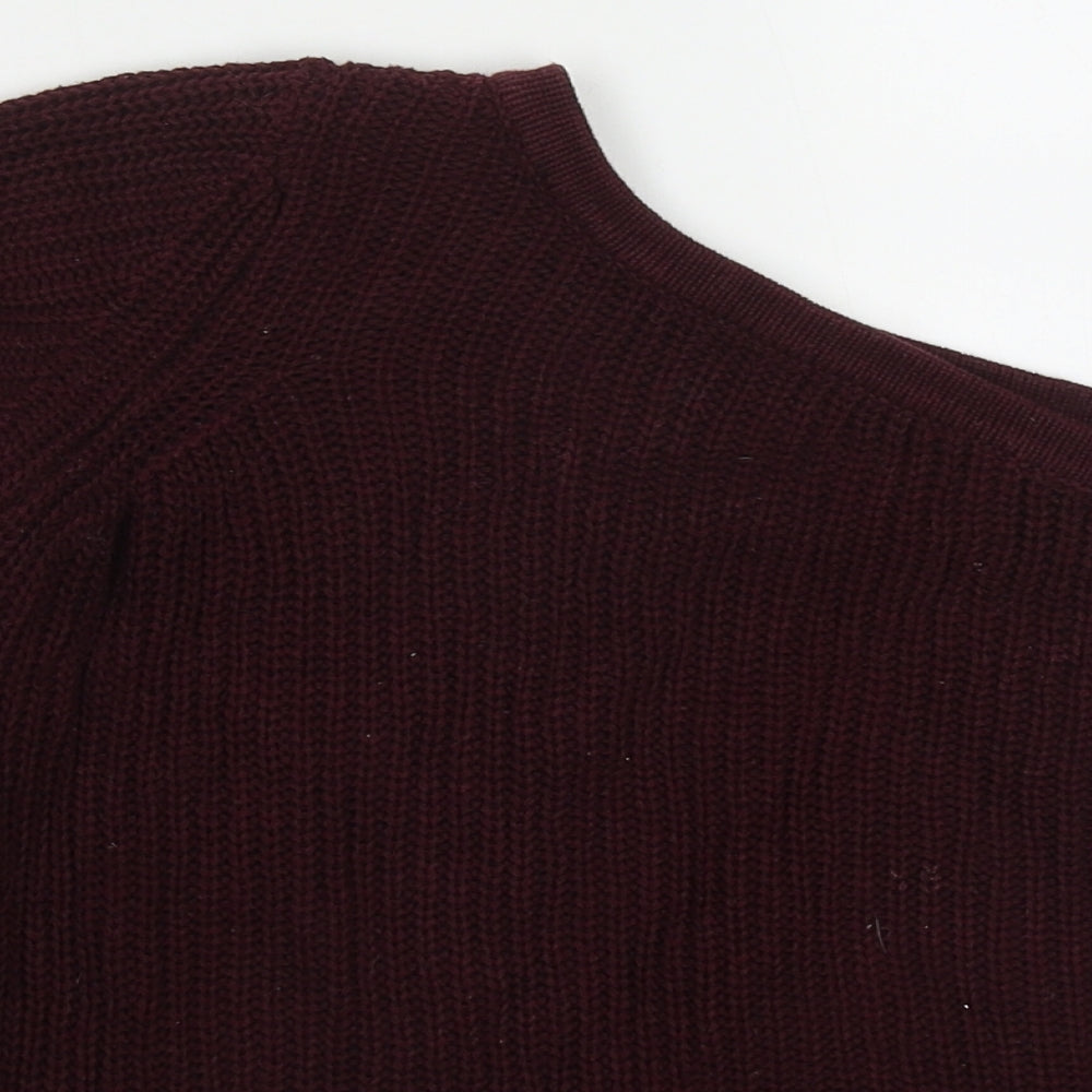 FOREVER 21 Womens Purple Boat Neck  Cotton Pullover Jumper Size S   - One Shoulder