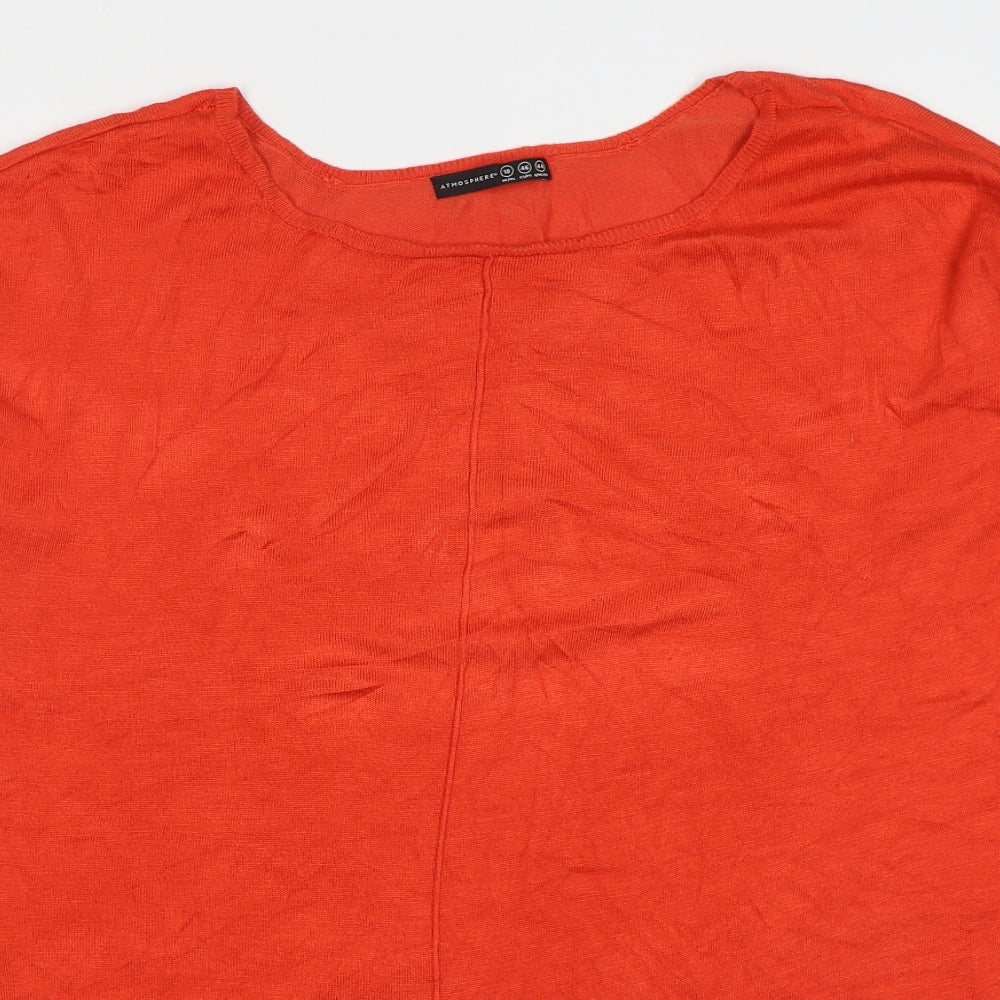 Atmosphere Womens Red Round Neck  Viscose Pullover Jumper Size 18