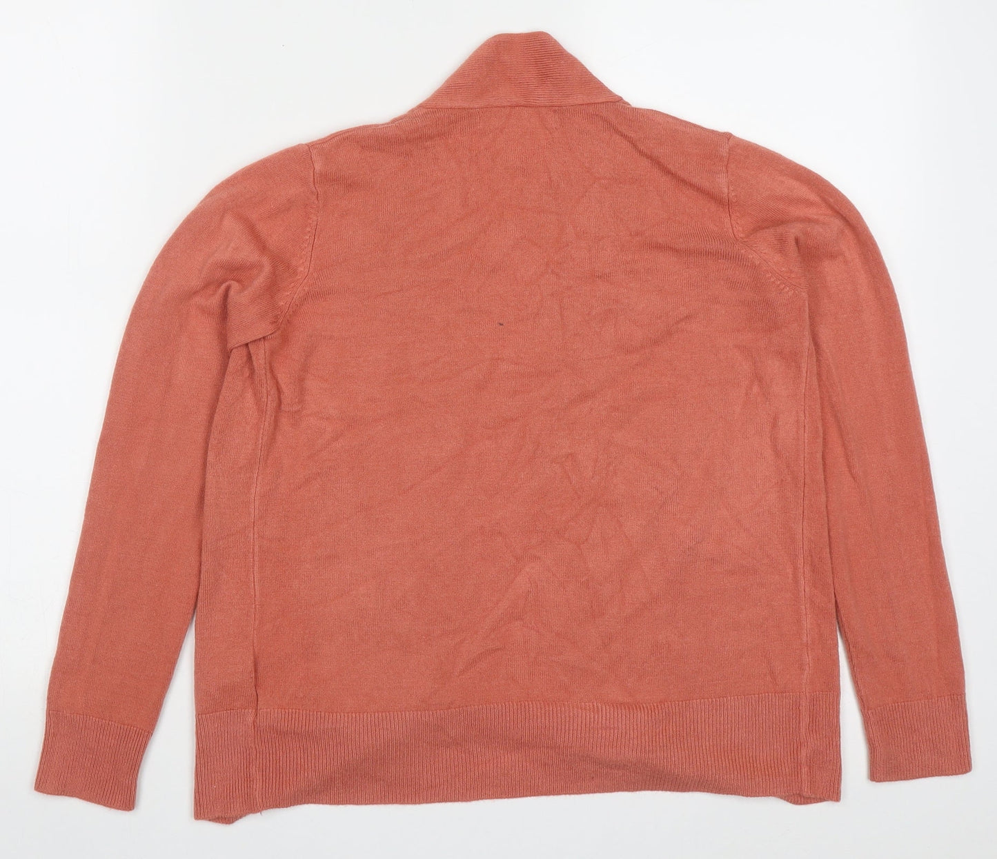 Marks and Spencer Womens Pink V-Neck  Acrylic Cardigan Jumper Size S