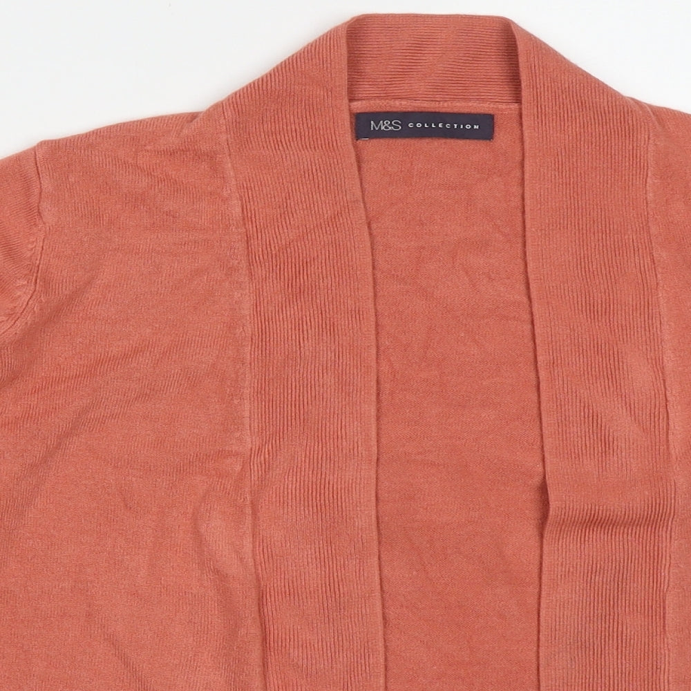 Marks and Spencer Womens Pink V-Neck  Acrylic Cardigan Jumper Size S