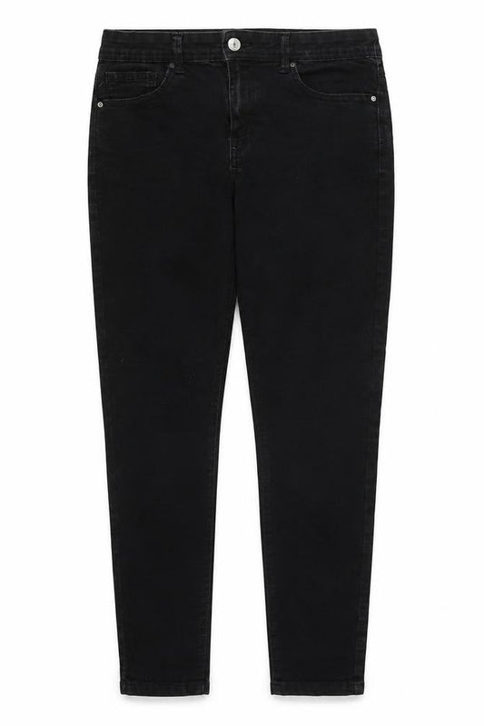 Denim Co Womens Black  Cotton Skinny Jeans Size 14 L26 in Regular Button