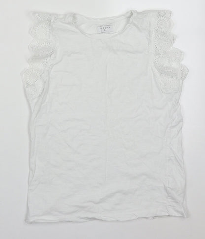 Papaya Womens White  Cotton Basic Tank Size 10 Round Neck