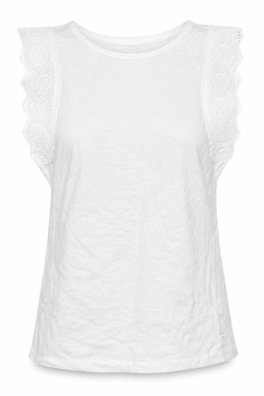 Papaya Womens White  Cotton Basic Tank Size 10 Round Neck