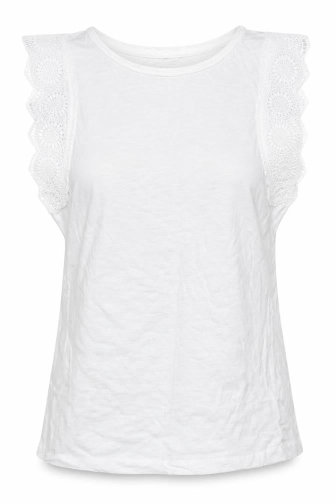 Papaya Womens White  Cotton Basic Tank Size 10 Round Neck