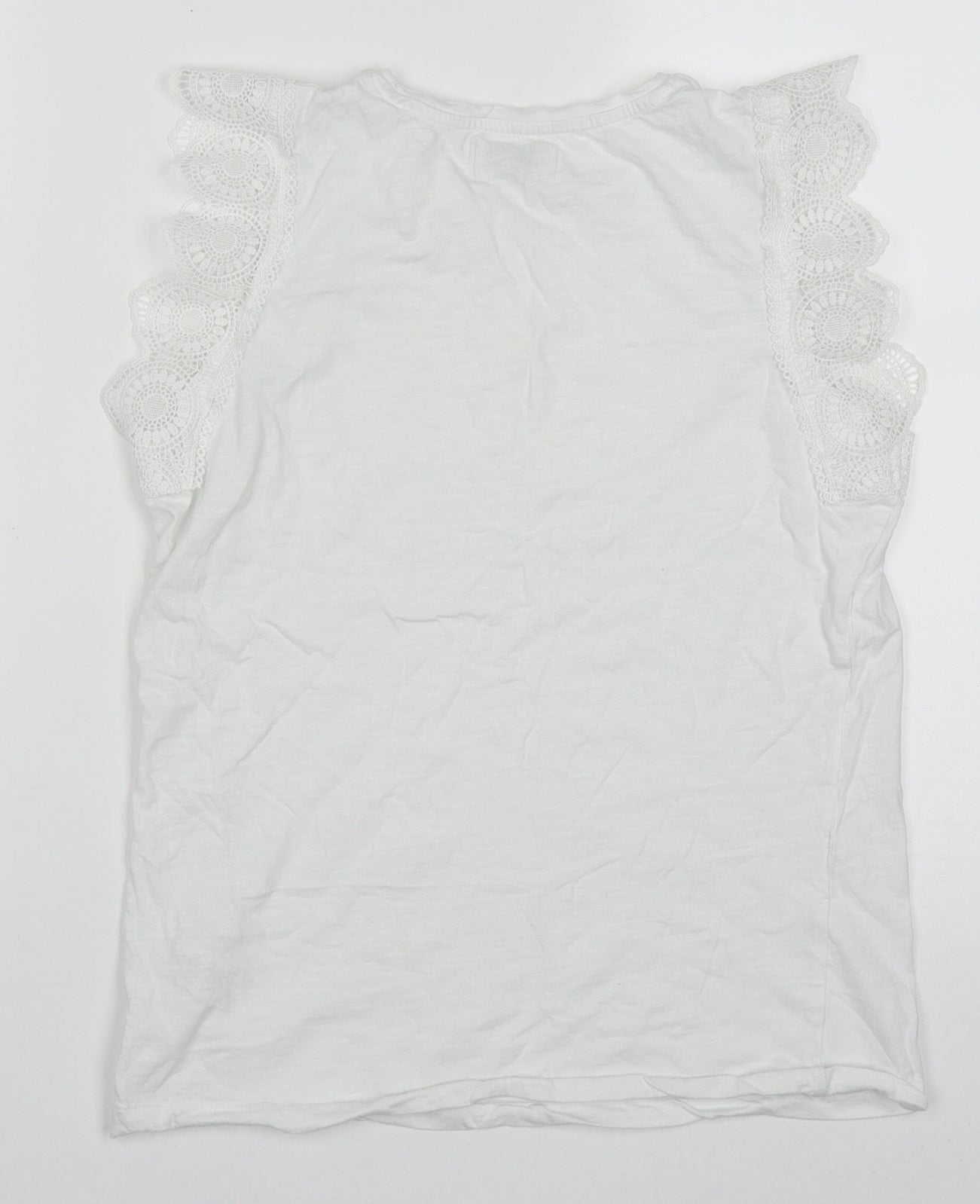 Papaya Womens White  Cotton Basic Tank Size 10 Round Neck