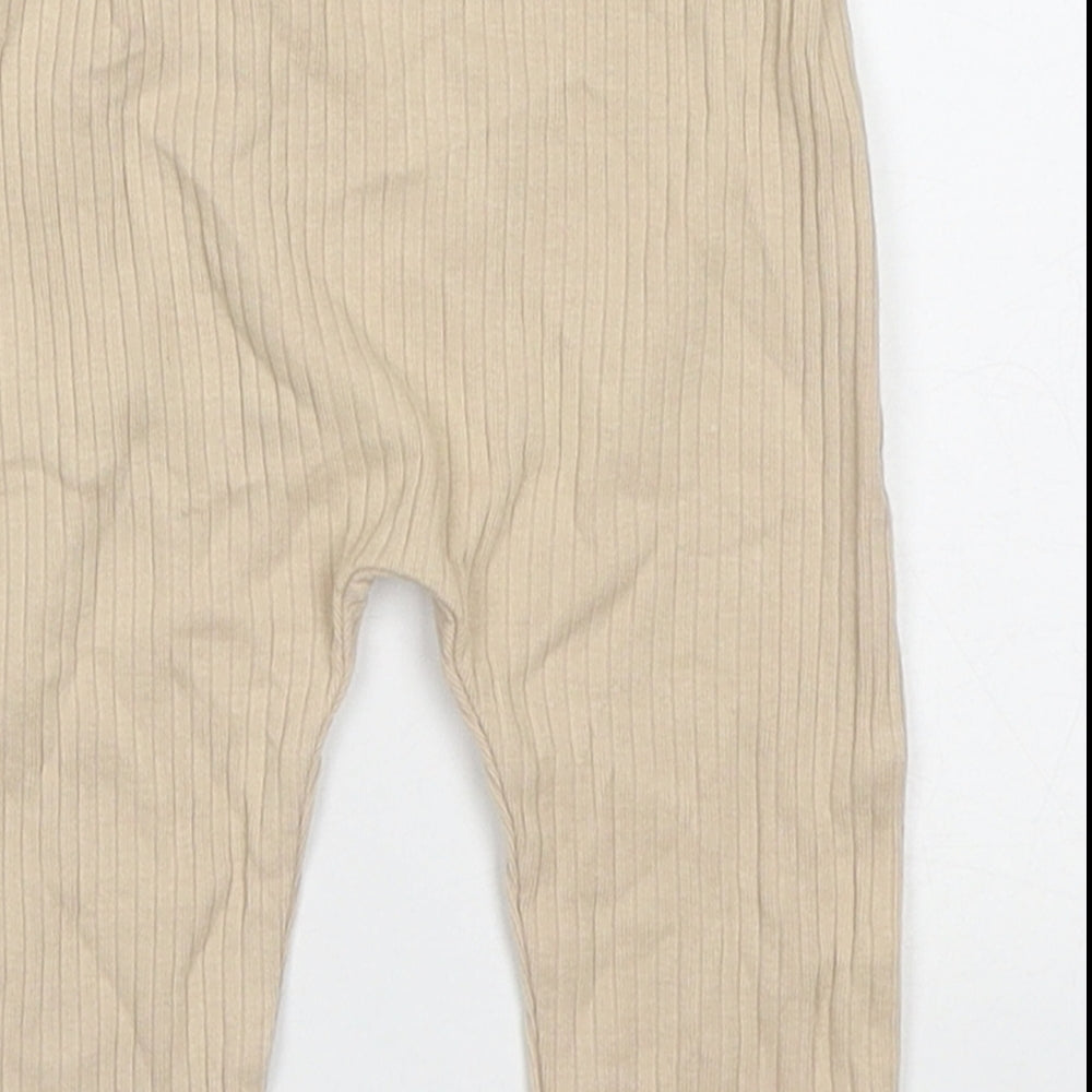 George Girls Beige  Cotton Capri Leggings Size 3-6 Months