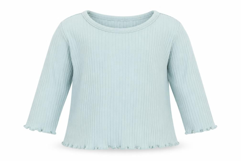 George Girls Blue  Cotton Basic T-Shirt Size 3-6 Months Round Neck Pullover