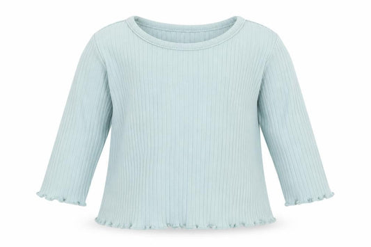 George Girls Blue  Cotton Basic T-Shirt Size 3-6 Months Round Neck Pullover