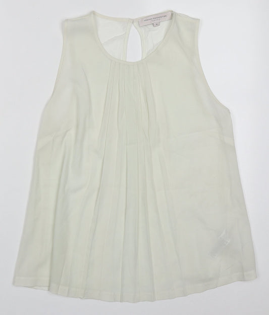 French Connection Womens White  Polyester Basic Tank Size M One Shoulder