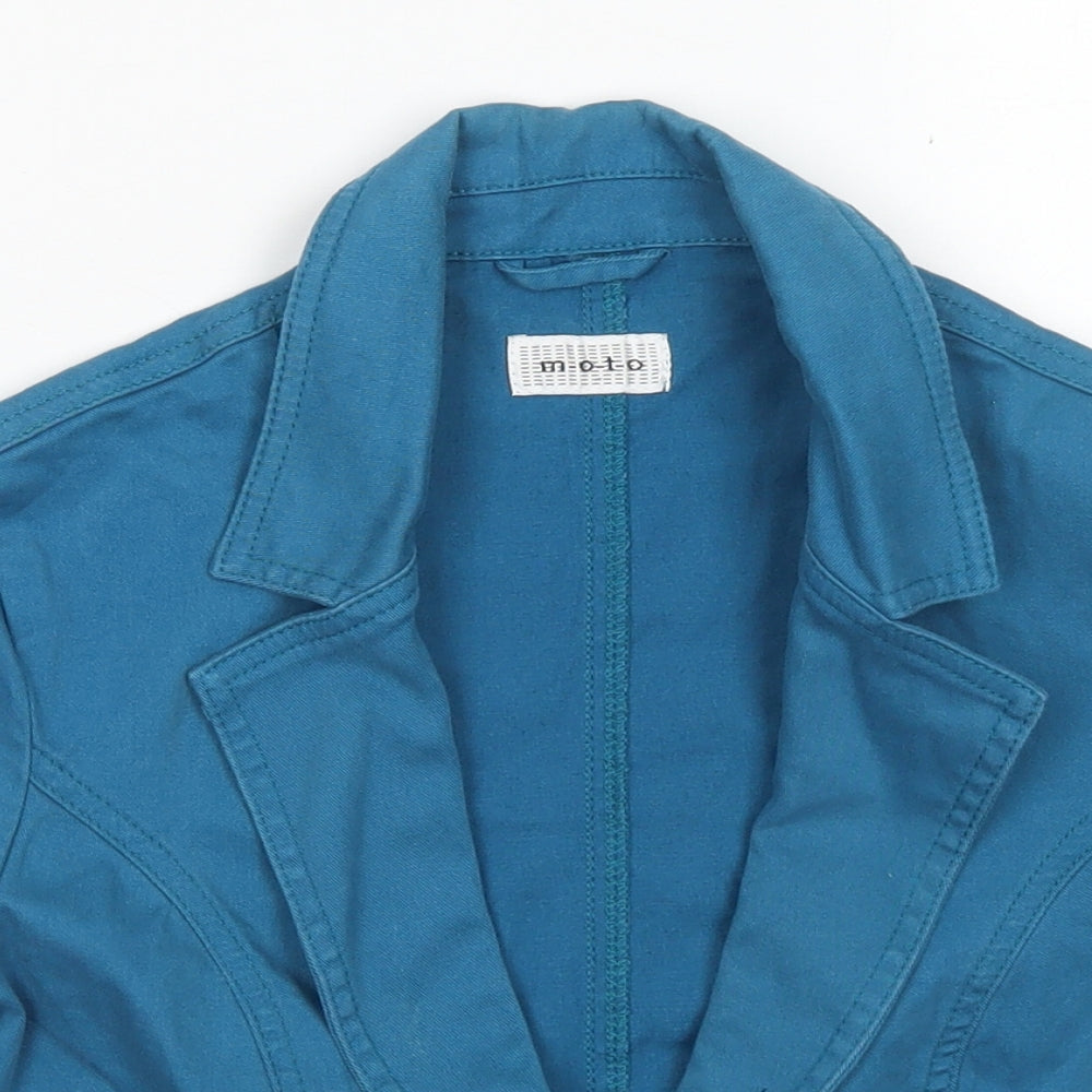 Moto Womens Blue   Jacket Blazer Size 12  Button