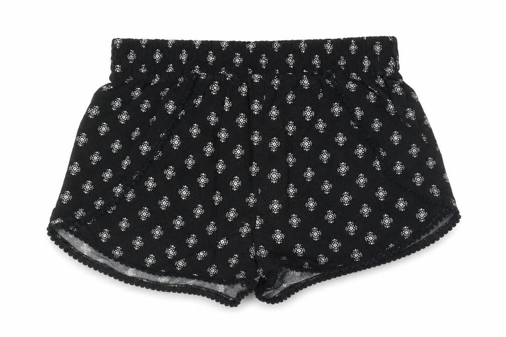 915 Generation Girls Black Paisley Cotton Mom Shorts Size 9 Years  Regular