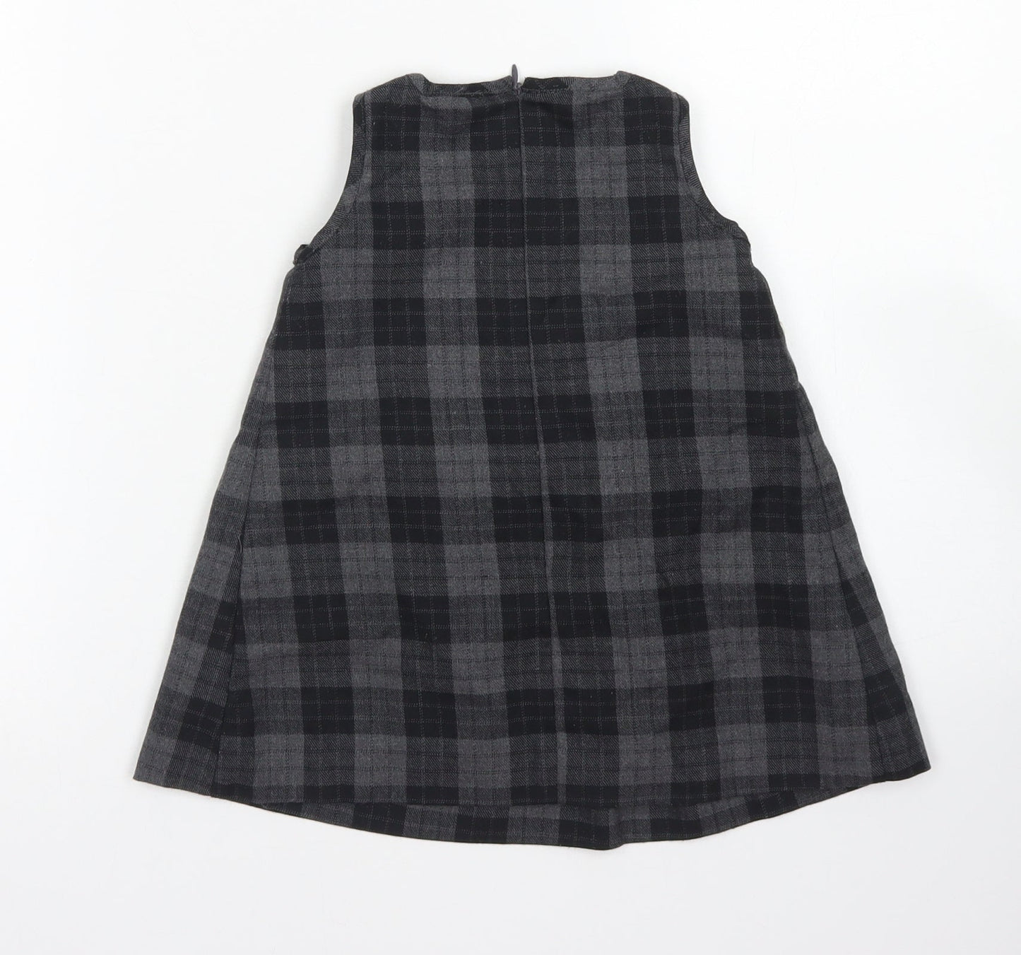 Neck & Neck Girls Black Plaid Polyester A-Line  Size 18 Months  Round Neck Zip
