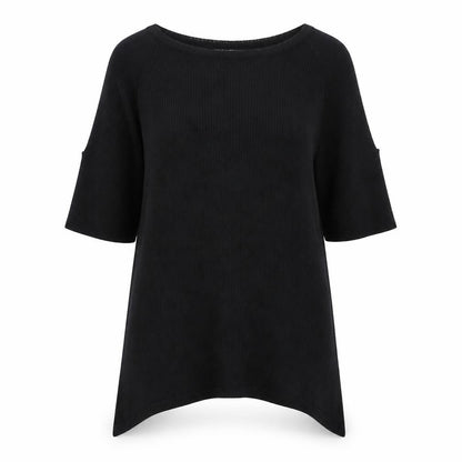Warehouse Womens Black  Viscose Basic Blouse Size 8 Crew Neck